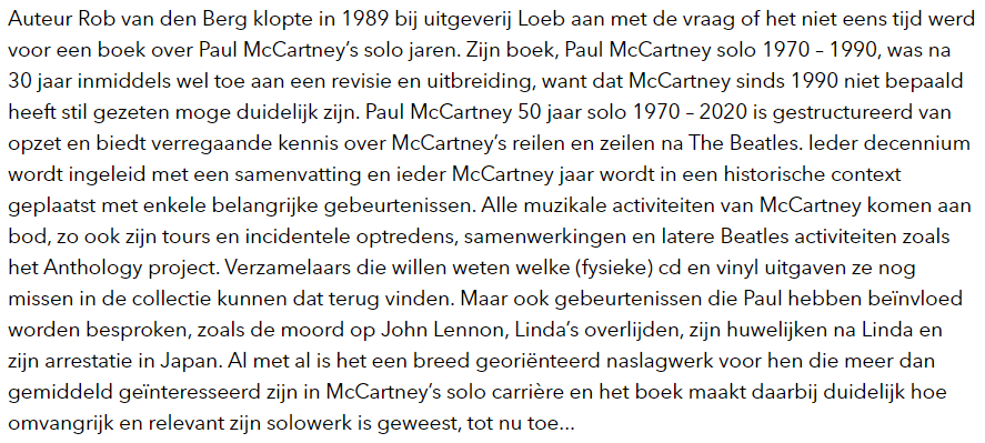 Recensie boek Paul McCartney 50 jaar solo
